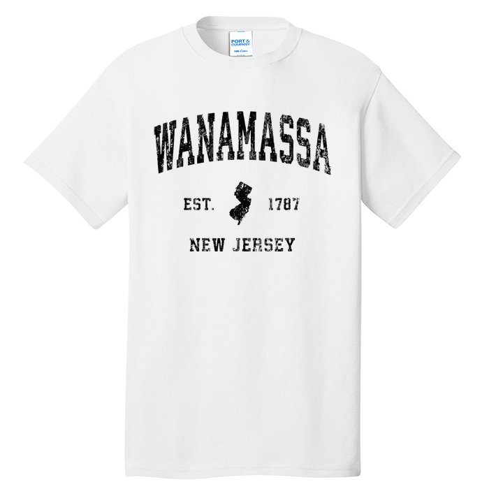 Wanamassa New Jersey Nj Vintage Athletic Black Sports Tall T-Shirt