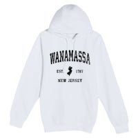 Wanamassa New Jersey Nj Vintage Athletic Black Sports Premium Pullover Hoodie