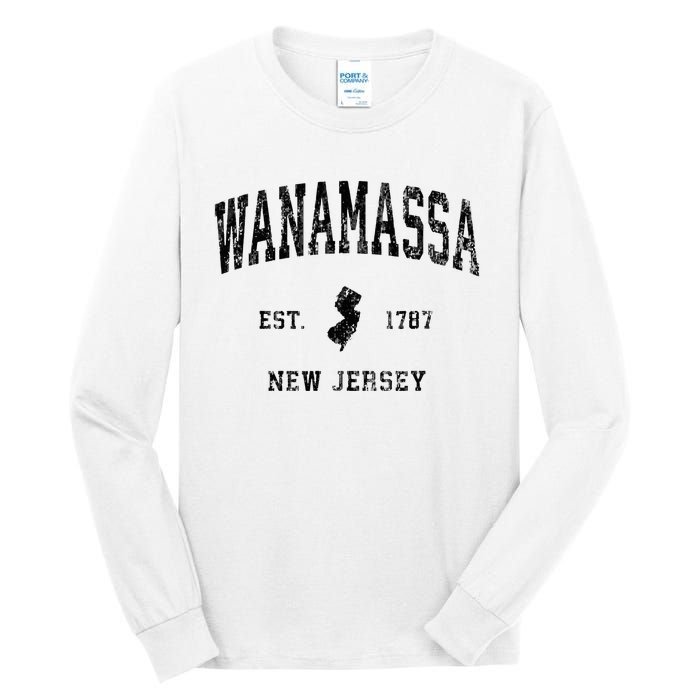 Wanamassa New Jersey Nj Vintage Athletic Black Sports Tall Long Sleeve T-Shirt