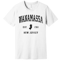 Wanamassa New Jersey Nj Vintage Athletic Black Sports Premium T-Shirt