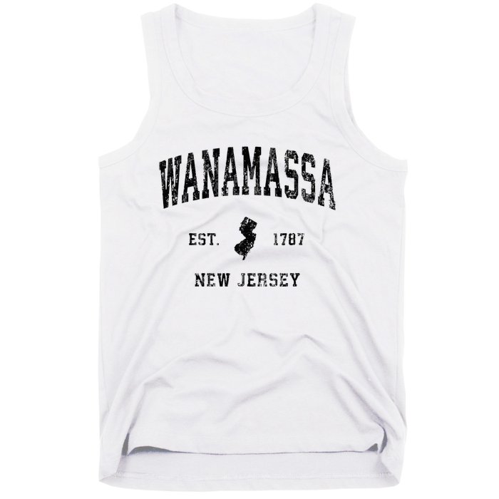 Wanamassa New Jersey Nj Vintage Athletic Black Sports Tank Top