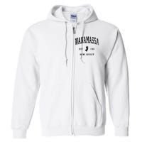 Wanamassa New Jersey Nj Vintage Athletic Black Sports Full Zip Hoodie