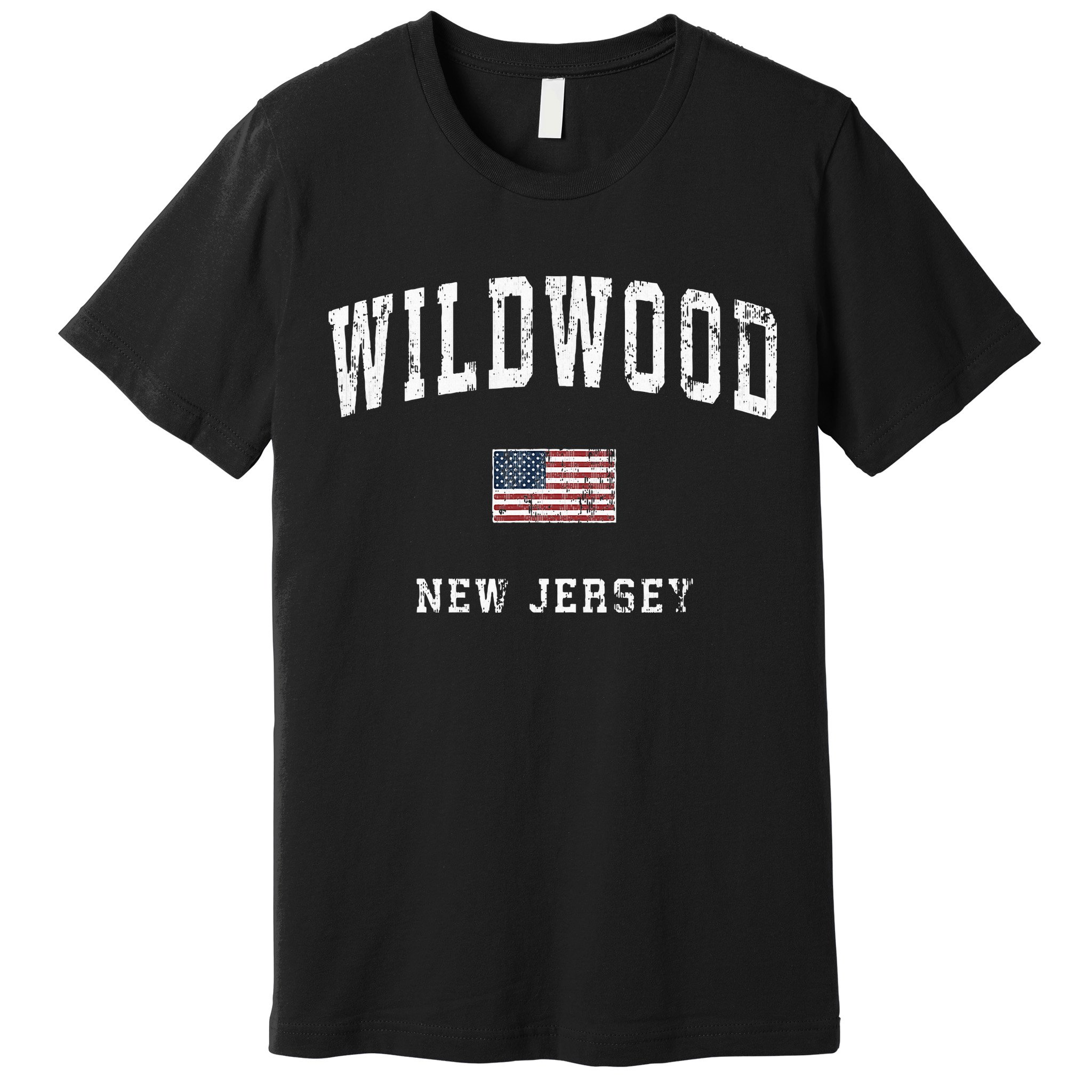 Wildwood New Jersey Nj Vintage American Flag Premium T-Shirt