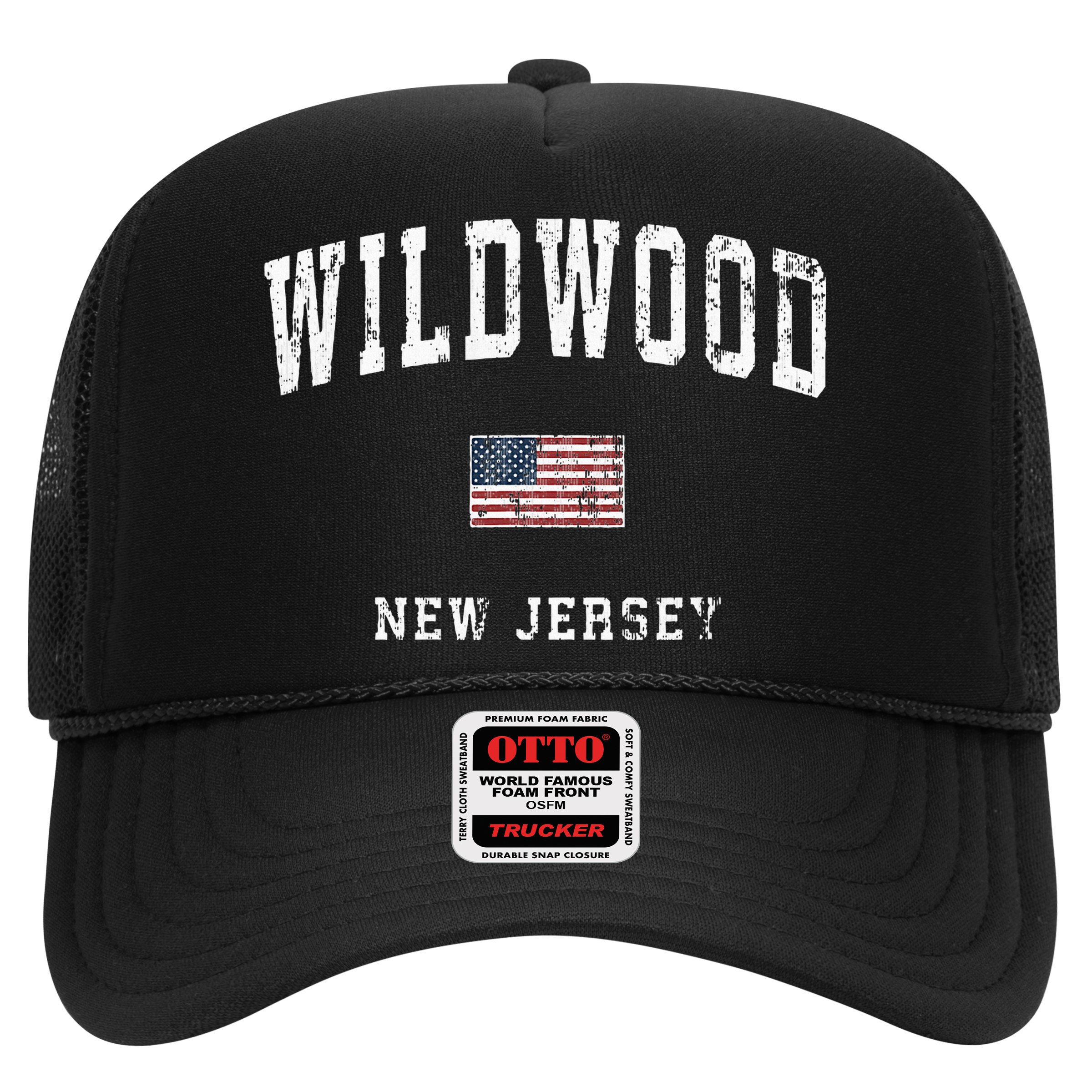 Wildwood New Jersey Nj Vintage American Flag Hat