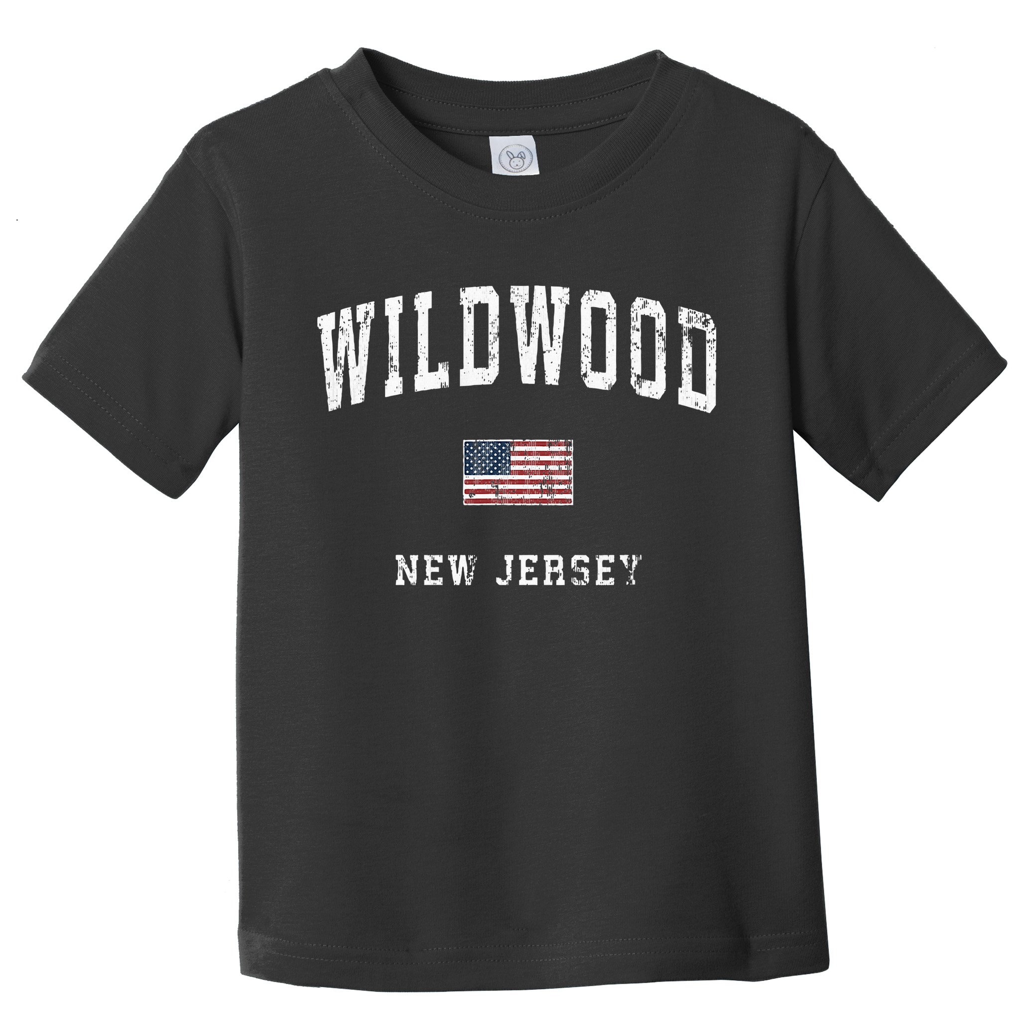 Wildwood New Jersey Nj Vintage American Flag Toddler T-Shirt