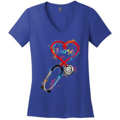 Watercol Nurse Life Nursing Nurse Week 2024 Women's V-Neck T-Shirt