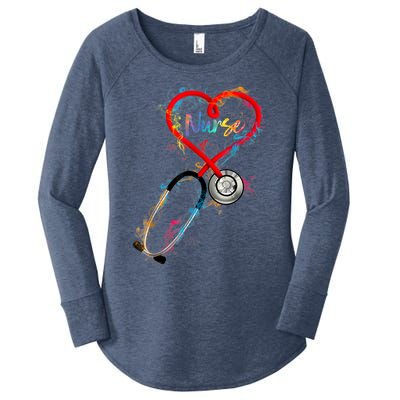 Watercol Nurse Life Nursing Nurse Week 2024 Women's Perfect Tri Tunic Long Sleeve Shirt