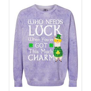 Who Needs Luck When You've Got This Much Llama St. Patrick’s Colorblast Crewneck Sweatshirt