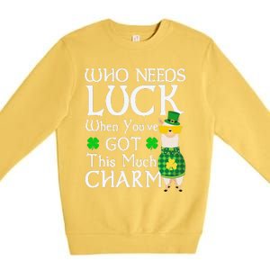 Who Needs Luck When You've Got This Much Llama St. Patrick’s Premium Crewneck Sweatshirt