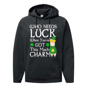 Who Needs Luck When You've Got This Much Llama St. Patrick’s Performance Fleece Hoodie