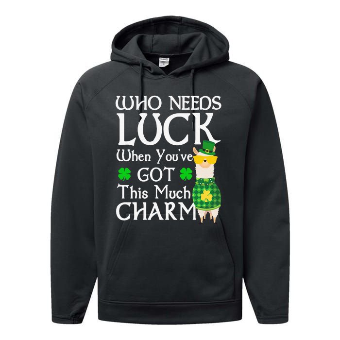 Who Needs Luck When You've Got This Much Llama St. Patrick’s Performance Fleece Hoodie