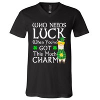 Who Needs Luck When You've Got This Much Llama St. Patrick’s V-Neck T-Shirt