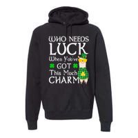 Who Needs Luck When You've Got This Much Llama St. Patrick’s Premium Hoodie