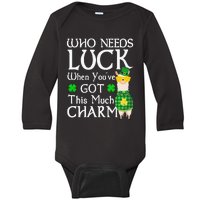 Who Needs Luck When You've Got This Much Llama St. Patrick’s Baby Long Sleeve Bodysuit