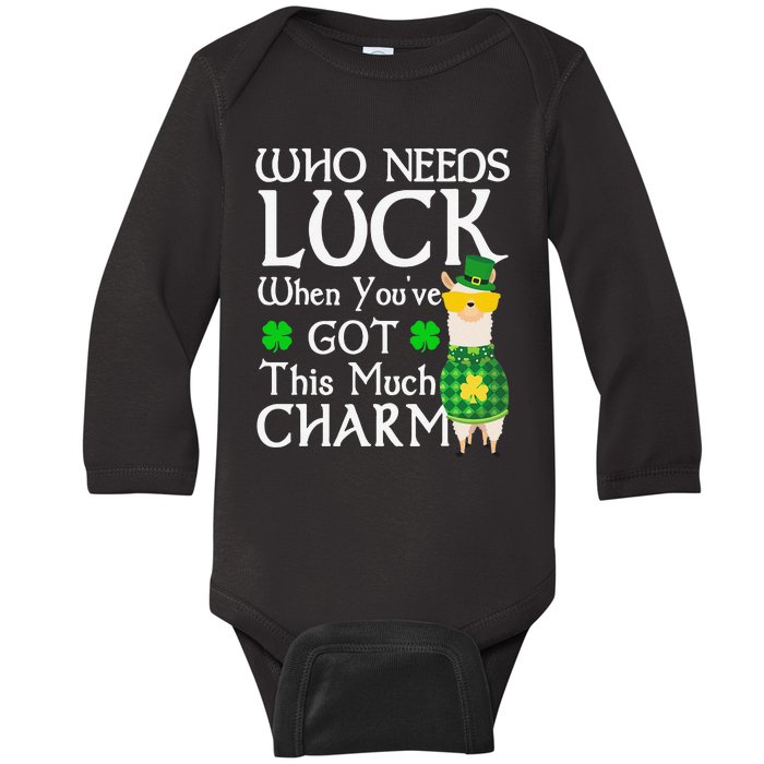 Who Needs Luck When You've Got This Much Llama St. Patrick’s Baby Long Sleeve Bodysuit