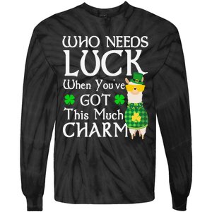 Who Needs Luck When You've Got This Much Llama St. Patrick’s Tie-Dye Long Sleeve Shirt