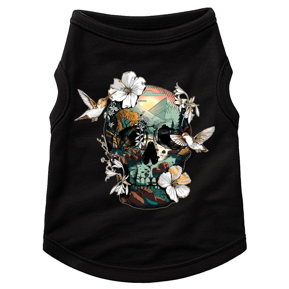 Wilderness Nature Lover Skull Doggie Tank
