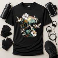 Wilderness Nature Lover Skull Cooling Performance Crew T-Shirt