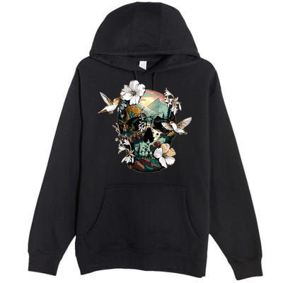 Wilderness Nature Lover Skull Premium Pullover Hoodie