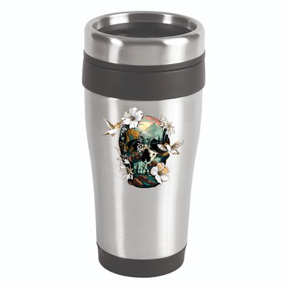 Wilderness Nature Lover Skull 16oz Travel Tumbler