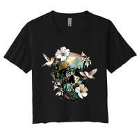 Wilderness Nature Lover Skull Crop Top