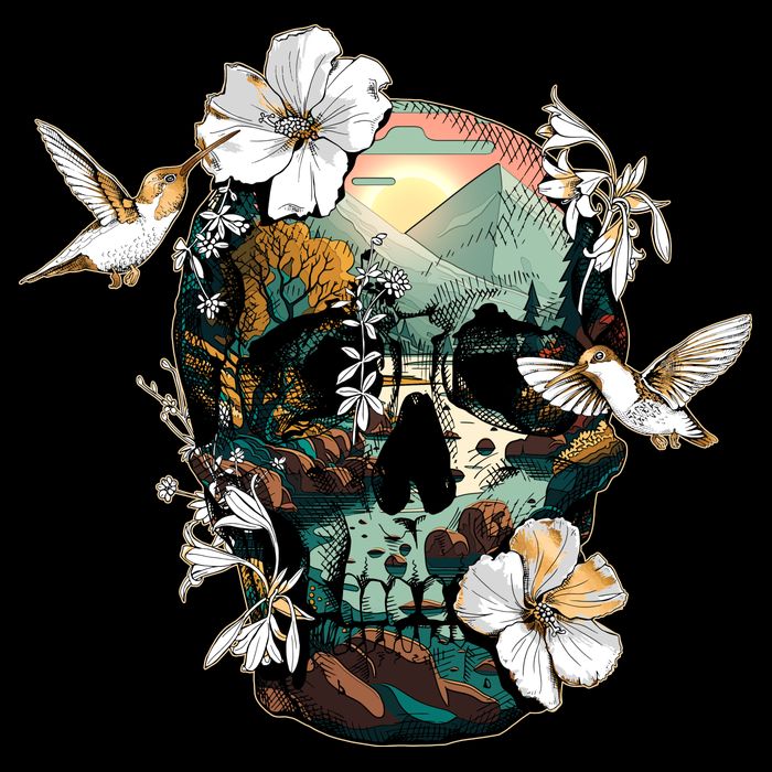 Wilderness Nature Lover Skull Crop Top