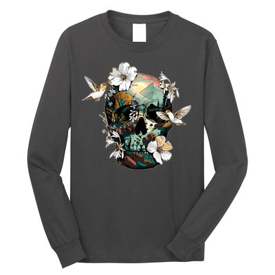 Wilderness Nature Lover Skull Long Sleeve Shirt