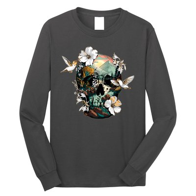 Wilderness Nature Lover Skull Long Sleeve Shirt