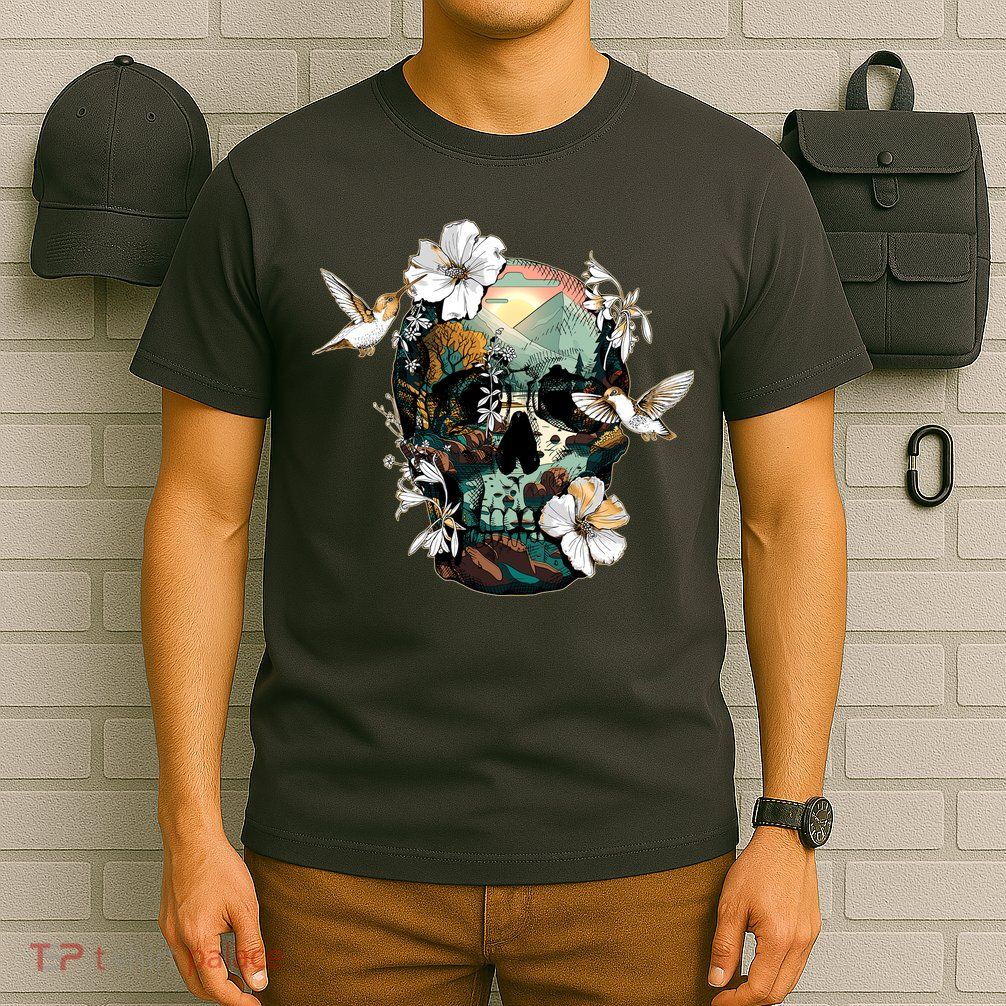 Wilderness Nature Lover Skull T-Shirt