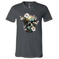 Wilderness Nature Lover Skull V-Neck T-Shirt