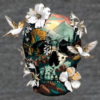 Wilderness Nature Lover Skull Button