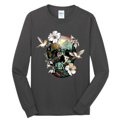 Wilderness Nature Lover Skull Tall Long Sleeve T-Shirt