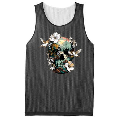 Wilderness Nature Lover Skull Mesh Reversible Basketball Jersey Tank