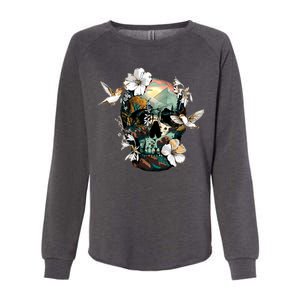 Wilderness Nature Lover Skull Womens California Wash Sweatshirt