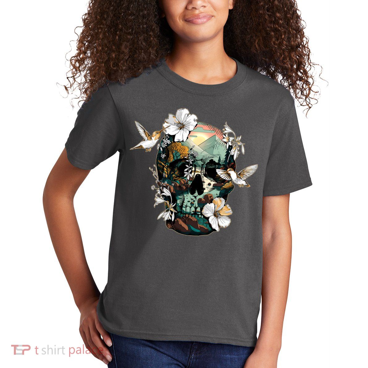 Wilderness Nature Lover Skull Kids T-Shirt