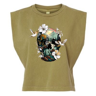 Wilderness Nature Lover Skull Garment-Dyed Women's Muscle Tee