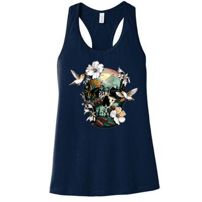 Wilderness Nature Lover Skull Women's Racerback Tank