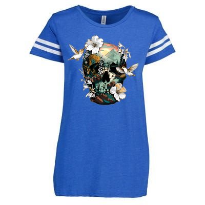 Wilderness Nature Lover Skull Enza Ladies Jersey Football T-Shirt