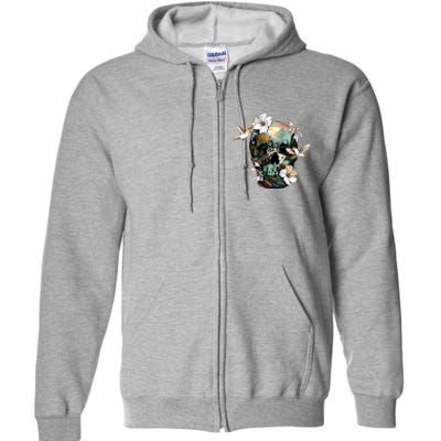 Wilderness Nature Lover Skull Full Zip Hoodie