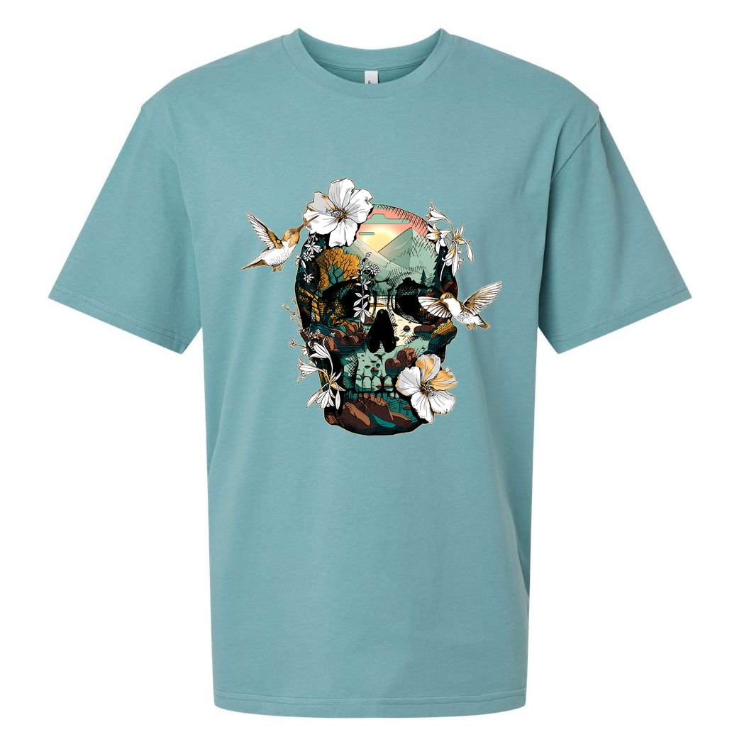 Wilderness Nature Lover Skull Sueded Cloud Jersey T-Shirt
