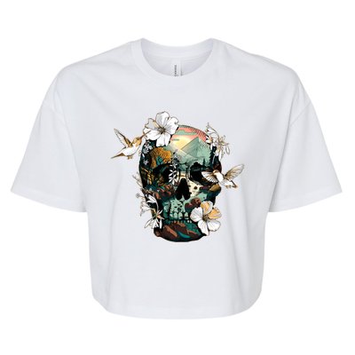 Wilderness Nature Lover Skull Bella+Canvas Jersey Crop Tee