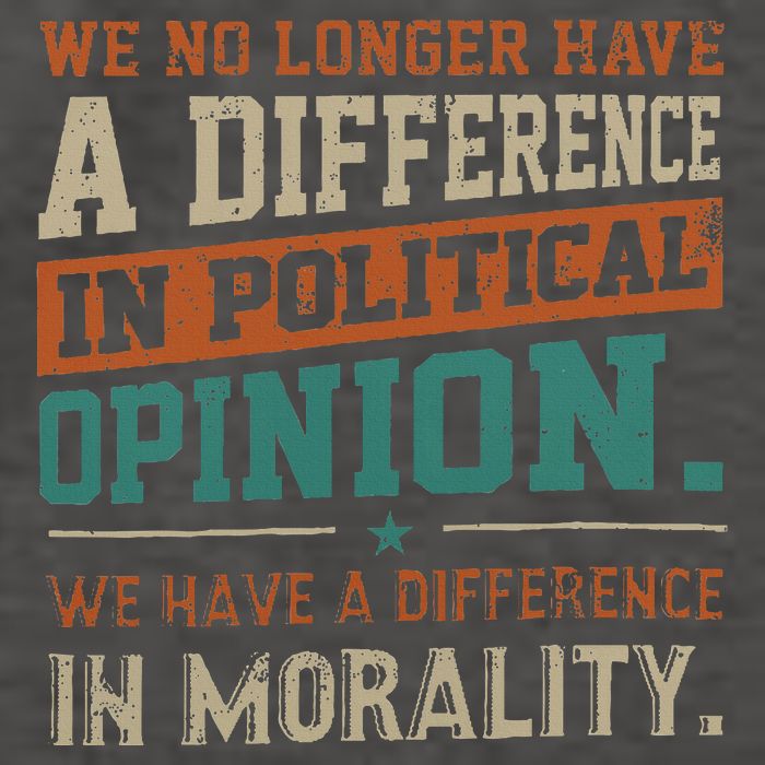 We No Longer Have A Difference In Political Opinion Morality Vector Backpack