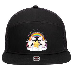 Womens Nobody Likes A Douche Canoe RainBow & Unicorn 7 Panel Mesh Trucker Snapback Hat