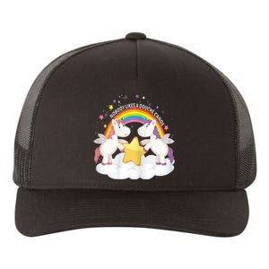 Womens Nobody Likes A Douche Canoe RainBow & Unicorn Yupoong Adult 5-Panel Trucker Hat