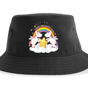 Womens Nobody Likes A Douche Canoe RainBow & Unicorn Sustainable Bucket Hat