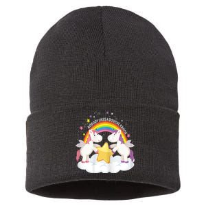 Womens Nobody Likes A Douche Canoe RainBow & Unicorn Sustainable Knit Beanie