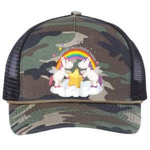 Womens Nobody Likes A Douche Canoe RainBow & Unicorn Retro Rope Trucker Hat Cap