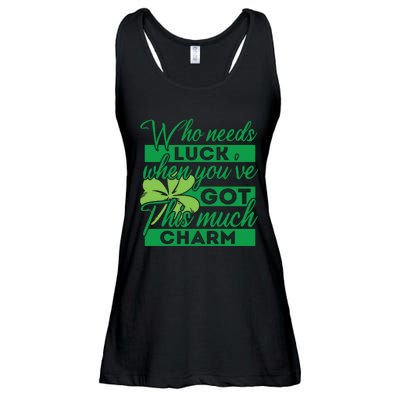 Who Needs Luck When Youve Got This Much Charm Ladies Essential Flowy Tank