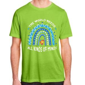 World Needs Minds Puzzle April Blue Rainbow Autism Awareness Funny Gift Adult ChromaSoft Performance T-Shirt