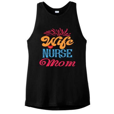 Wife Nurse Mom Cute Gift Nurses Rn Nurse Gift Ladies PosiCharge Tri-Blend Wicking Tank